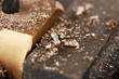 Metal shavings, close up