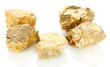 Golden nuggets isolated on white