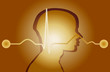 Gold Background Man Brain Vector