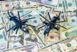 Military Helicopters landed on US currency