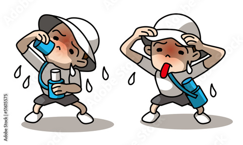 Illustration: 子供熱中症注意 子供熱中症注意
