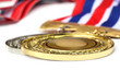 Medal over white background