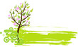 Vector: Grunge banner with tree Grunge banner with tree