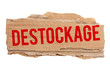 Destockage (morceau de carton ondulé)