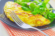 omelette with salad