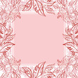 Background, frame of flowers and leaves