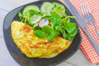 omelette with salad