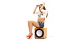 woman with headphones listening to music
