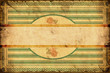Vintage Label - Rose auf grünen Streifen