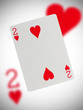 Foto: Playing card, two of hearts Playing card, two of hearts