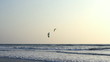 Kiteboarder enjoy surfing in the sea