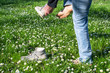 Photo: person who takes off his shoes person who takes off his shoes