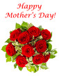 bouquet of red roses isolated on white