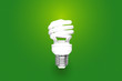 Compact Fluorescent Bulb on green background