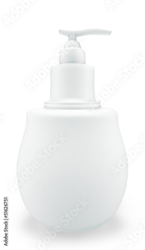 Illustration: Set of cosmetic products in bottles. Isolated on white Set of cosmetic products in bottles. Isolated on white