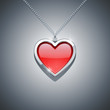 Vector: heart on chain. jewellery decoration heart on chain. jewellery decoration
