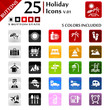 Holiday icons set, button series