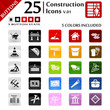 Construction icons set, button series