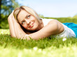 Girl in a grass (medium format image)