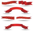set of red banners