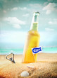 Chilled fruity soda or ale on the beach