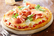 Italian pizza topped with prosciutto