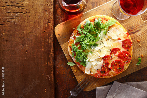 Photo: Patriotic tricolore Italian pizza Patriotic tricolore Italian pizza