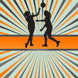 Women basketball vector background for poster