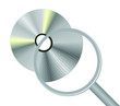 CD through magnifying glass