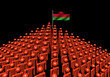 Pyramid of abstract people with Malawi flag illustration