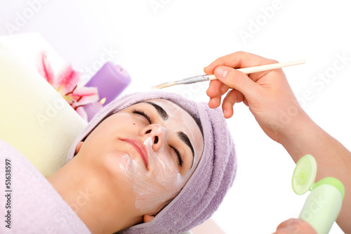 Photo: Applying Facial Mask Applying Facial Mask