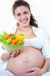Pregnant woman and healthy food