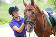 woman rider and horse