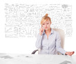 Pretty businesswoman planning and calculating various business i