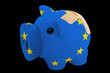 Foto: bankrupt piggy rich bank in colors of national flag of europe bankrupt piggy rich bank in colors of national flag of europe