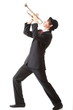 Portrait of a young man playing his Trumpet