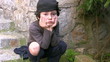 Homeless poor little boy