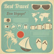 Summer Travel Card in retro Style