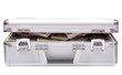 The metal case with dollars and euros
