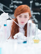 student working in a chemistry lab