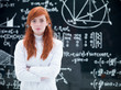 beautiful schoolgirl in laboratory