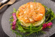 Salmon tartar with salad