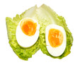 Boiled Egg On Lettuce Leaf