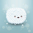 Cute face made of white bubbles