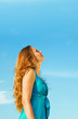 Photo: girl and blue sky girl and blue sky