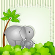 vector illustration of mother and baby elephant