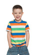 Happy preschool boy