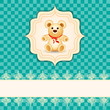 Vector: vector illustration of teddy bear on childish card vector illustration of teddy bear on childish card