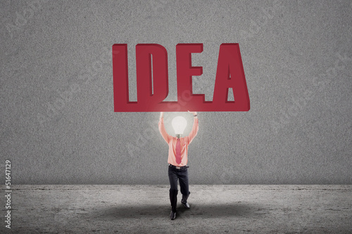 Photo: Bright idea light bulb concept Bright idea light bulb concept