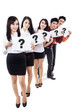Business recruitment and question marks - isolated